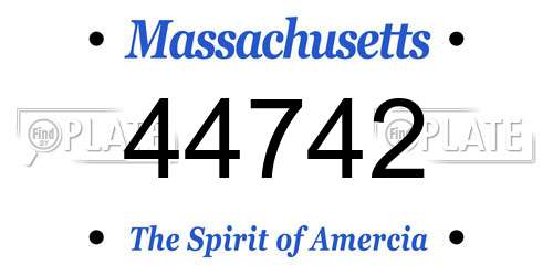 44742 Massachusetts License Plate