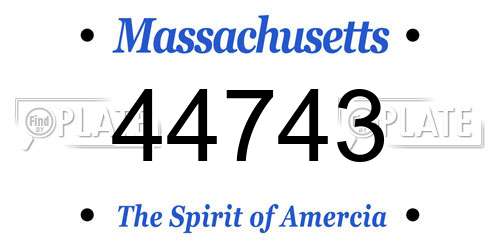 44743 Massachusetts License Plate