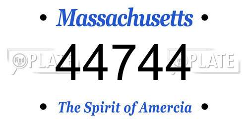 44744 Massachusetts License Plate