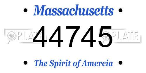 44745 Massachusetts License Plate