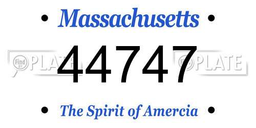 44747 Massachusetts License Plate