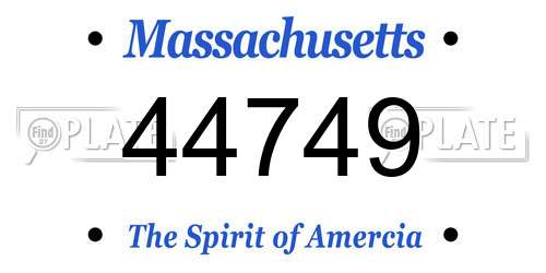 44749 Massachusetts License Plate
