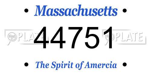 44751 Massachusetts License Plate