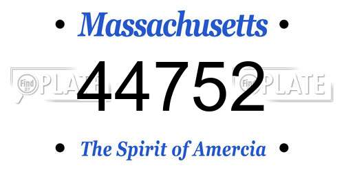 44752 Massachusetts License Plate