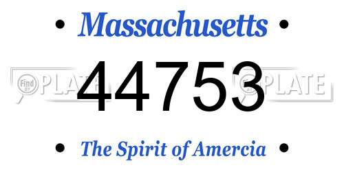 44753 Massachusetts License Plate