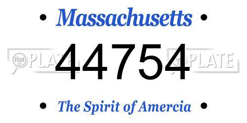 44754 Massachusetts License Plate