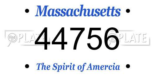 44756 Massachusetts License Plate