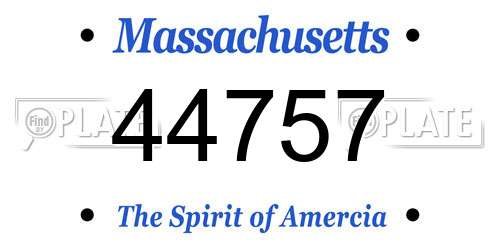 44757 Massachusetts License Plate
