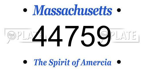 44759 Massachusetts License Plate