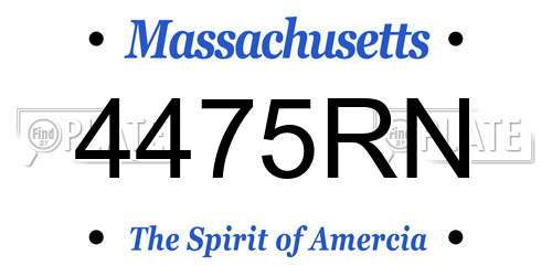 4475RN Massachusetts License Plate