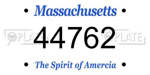 44762 Massachusetts License Plate