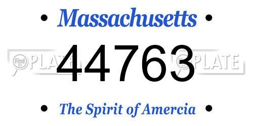 44763 Massachusetts License Plate