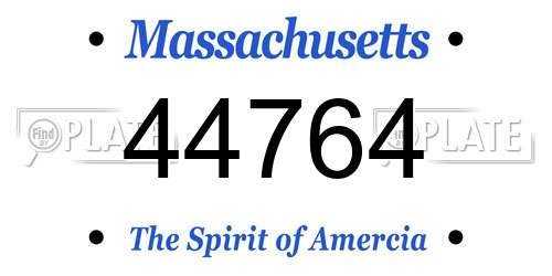 44764 Massachusetts License Plate
