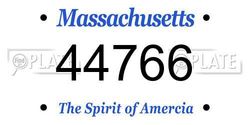 44766 Massachusetts License Plate