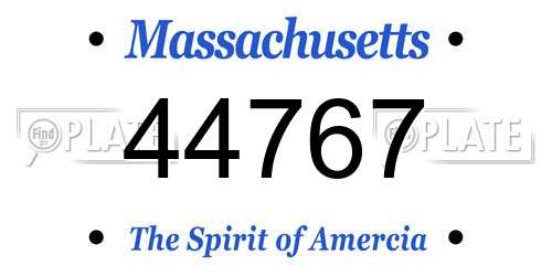 44767 Massachusetts License Plate