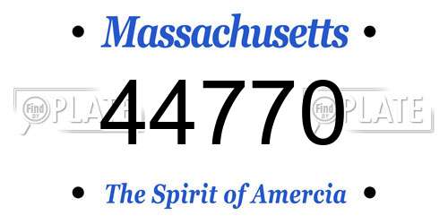 44770 Massachusetts License Plate