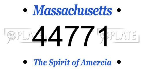 44771 Massachusetts License Plate