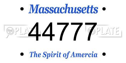 44777 Massachusetts License Plate