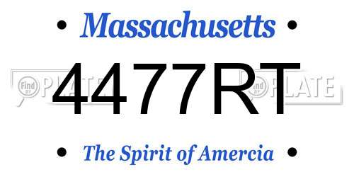 4477RT Massachusetts License Plate