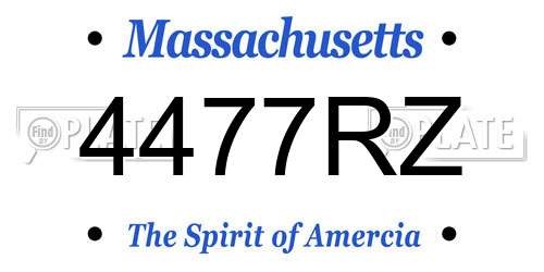 4477RZ Massachusetts License Plate
