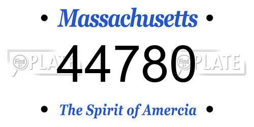 44780 Massachusetts License Plate