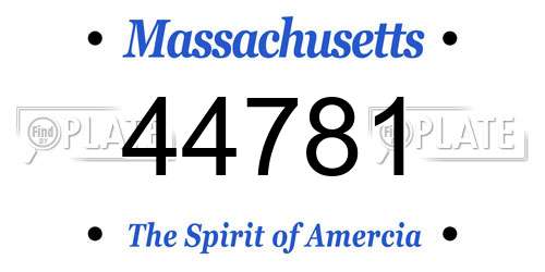 44781 Massachusetts License Plate