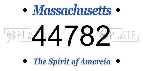 44782 Massachusetts License Plate