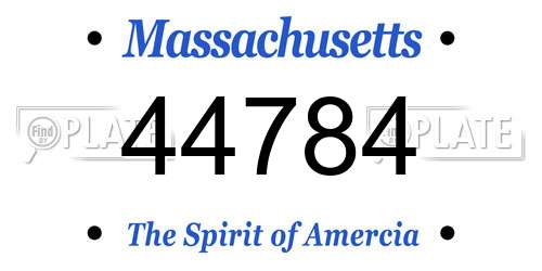 44784 Massachusetts License Plate