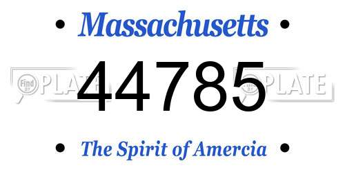 44785 Massachusetts License Plate