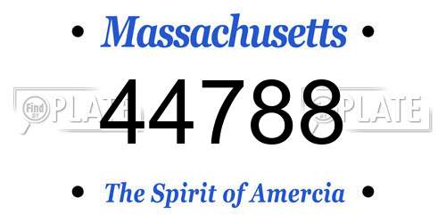 44788 Massachusetts License Plate
