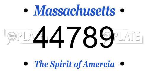 44789 Massachusetts License Plate