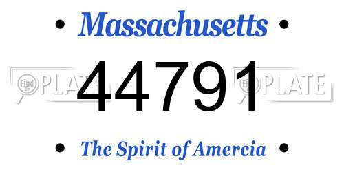 44791 Massachusetts License Plate