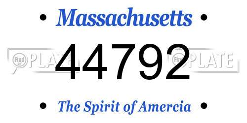 44792 Massachusetts License Plate