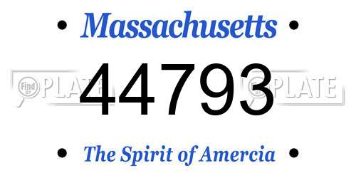 44793 Massachusetts License Plate