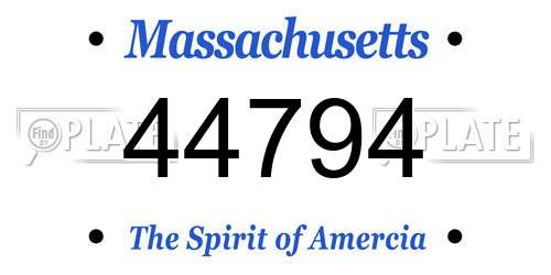 44794 Massachusetts License Plate