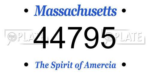 44795 Massachusetts License Plate