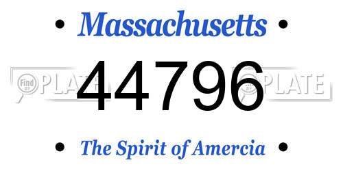 44796 Massachusetts License Plate