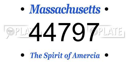 44797 Massachusetts License Plate