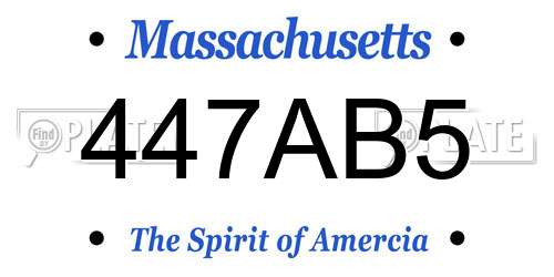 447AB5 Massachusetts License Plate