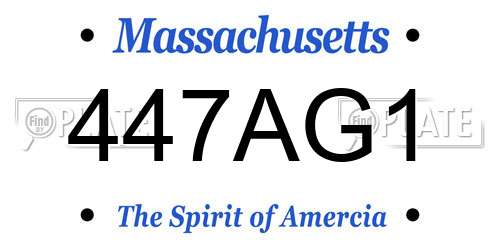 447AG1 Massachusetts License Plate