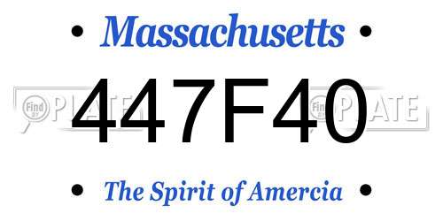 447F40 Massachusetts License Plate