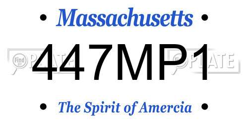 447MP1 Massachusetts License Plate