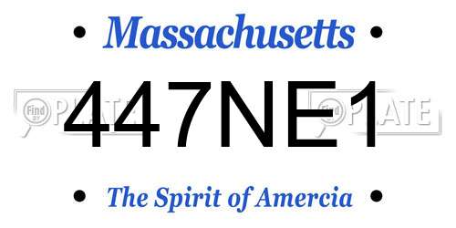 447NE1 Massachusetts License Plate