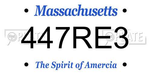 447RE3 Massachusetts License Plate