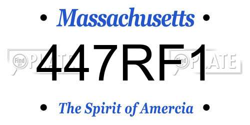 447RF1 Massachusetts License Plate