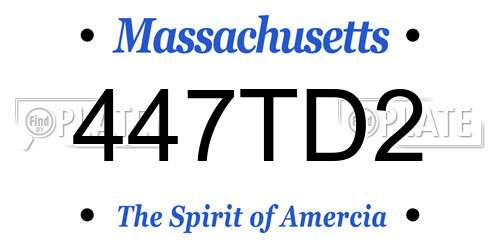 447TD2 Massachusetts License Plate