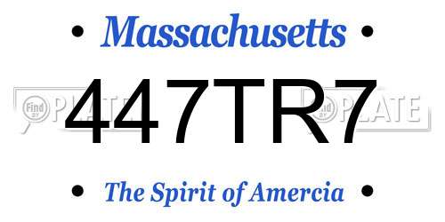 447TR7 Massachusetts License Plate