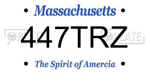 447TRZ Massachusetts License Plate