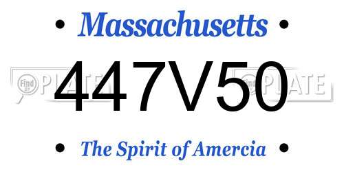 447V50 Massachusetts License Plate