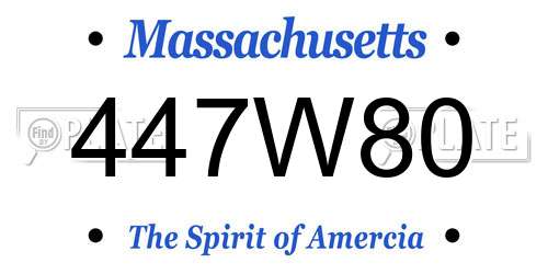447W80 Massachusetts License Plate